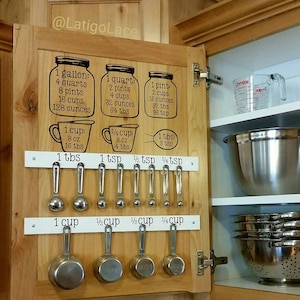 Mason Jar Kitchen Conversion Chart OR Spoon/Cup Utensil Labels image 1