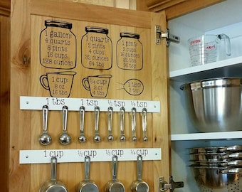 Mason Jar Kitchen Conversion Chart -->OR<-- Spoon/Cup Utensil Labels