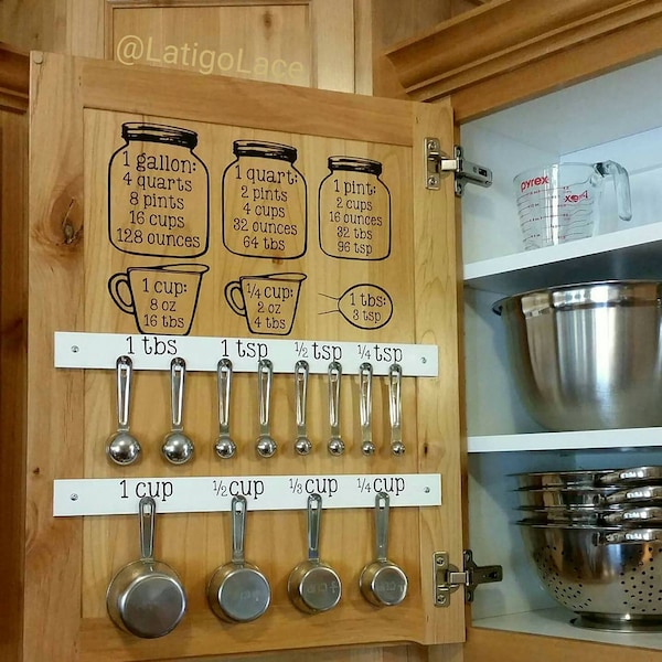 Mason Jar Kitchen Conversion Chart -->OR<-- Spoon/Cup Utensil Labels