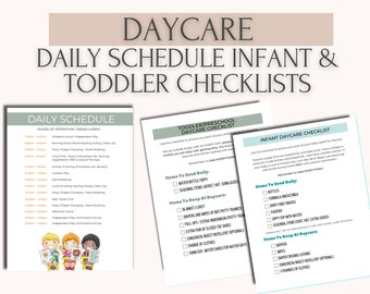 Editable Home Daycare Daily Schedule, Toddler & Infant Checklists / Canva Templates / Customizable / Childcare / Preschool / Provider Forms
