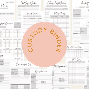 Custody Binder / Coparenting / High-Conflict / Narcissist / Court Case Documentation / Child Support / Visitation Tracker / Co-Parenting