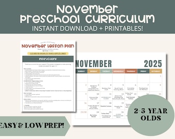 November Leerplan Dagopvang / Kleuterschool / Prek / Lesplan / Thuisonderwijs / Peuters / Lage voorbereiding / Kalkoen / Thanksgiving / Knutselen Art Easy