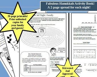 Printable Happy Home Hanukkah Activity Book - 16 pages of Hanukkah activities