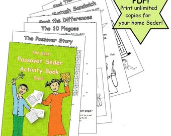 Printable - The Best Passover Seder Activity Book Ever - 24-page children's activity booklet that follows along with your Pesach Seder