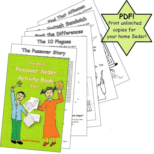 Printable - The Best Passover Seder Activity Book Ever - 24-page booklet that follows along with your Pesach Seder