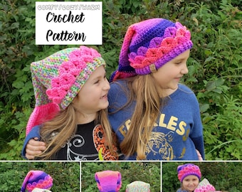 Be a Mermaid Slouchy Hat - crochet pattern only - mermaid tail sizes toddler, child, & adult