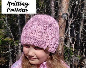 Iceni Beanie knitting pattern - NOT a finished item - sizes toddler to adult