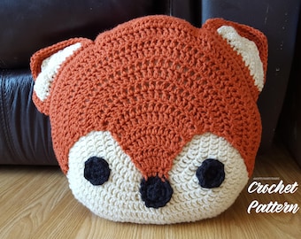 Walter & Lola the Fox Cushion - Round - Crochet PATTERN ONLY