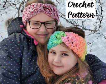 Bumpy Road Earwarmer - crochet PATTERN only - child & adult sizes