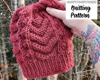 Hidden Trail Beanie - knitting PATTERN - adult