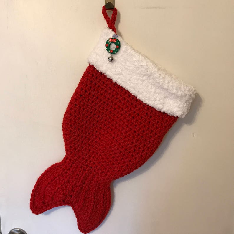 Mermaid Tail Christmas Stocking crochet PATTERN ONLY Etsy