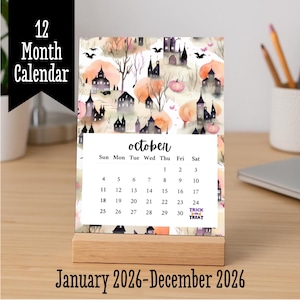 2026 Calendar | Standing Desk Calendar | Watercolor Calendar | Desk Decor | Office Decor | Teacher Gift | Coworker Gift | Refill Only option