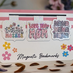 Mom Bookmark Set | Mother&#39;s Day Gift | Bookmarks for Book Lover | Mom Birthday Gift |Magnetic Bookmark | Gift for Reader