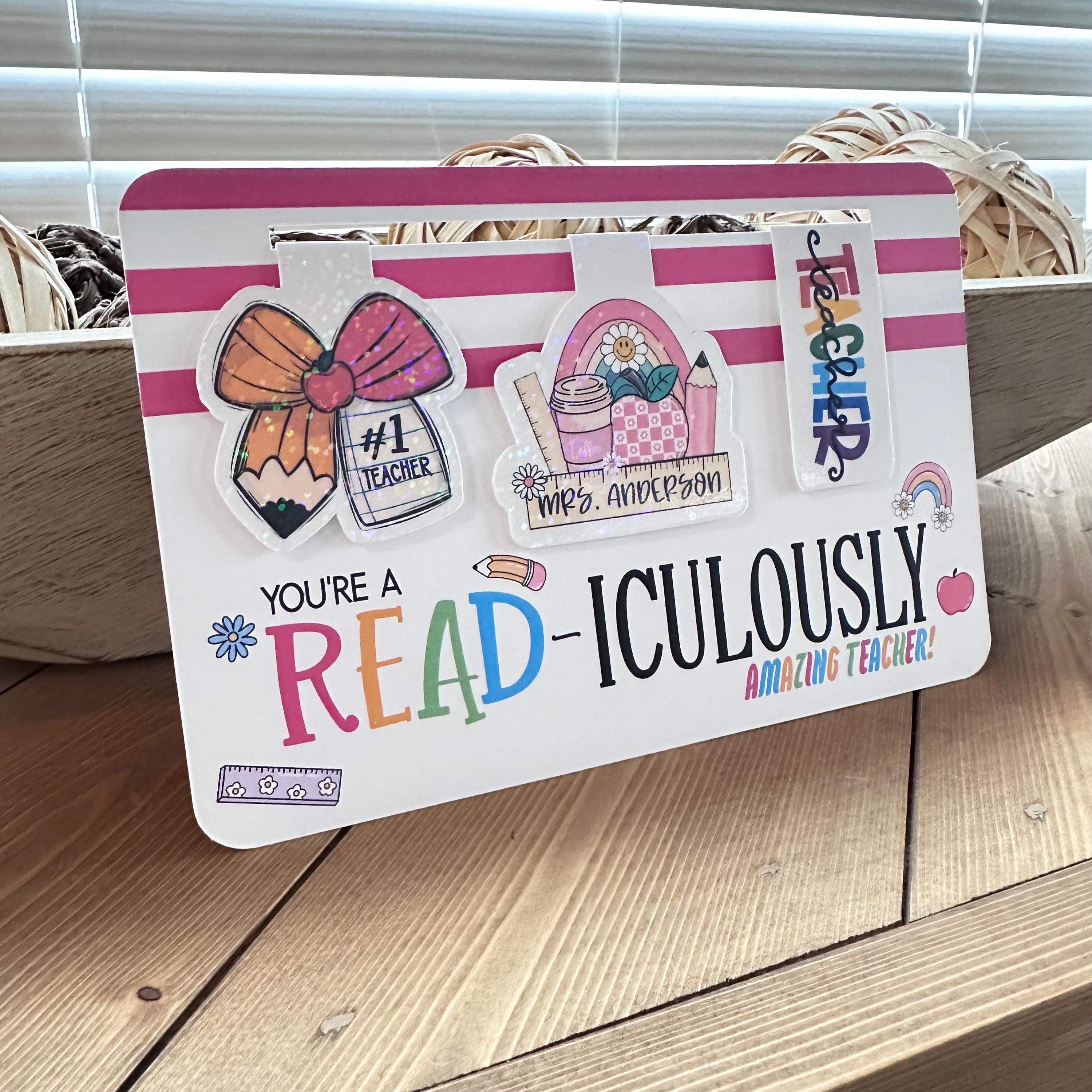 Personalized Teacher Bookmark Set | Appreciation Gift With Card - Etsy