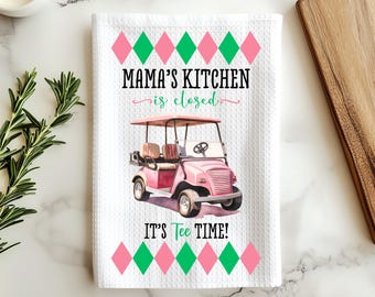 Golf Hand Towel: Mama's Kitchen is Closed - Preppy Kitchen Decor