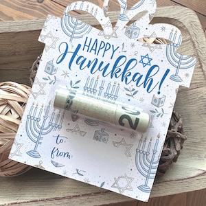 Hanukkah Money Card Holder – Blue & Silver Holiday Cash Gift Holder | Festive Hanukkah Gift for Kids, Friends or Family | No Money Included