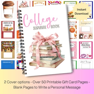Libro de tarjetas de regalo de graduación de secundaria (imprimible, descarga instantánea) / Regalo de graduación de secundaria / Kit de supervivencia universitaria / Paquete de cuidado universitario