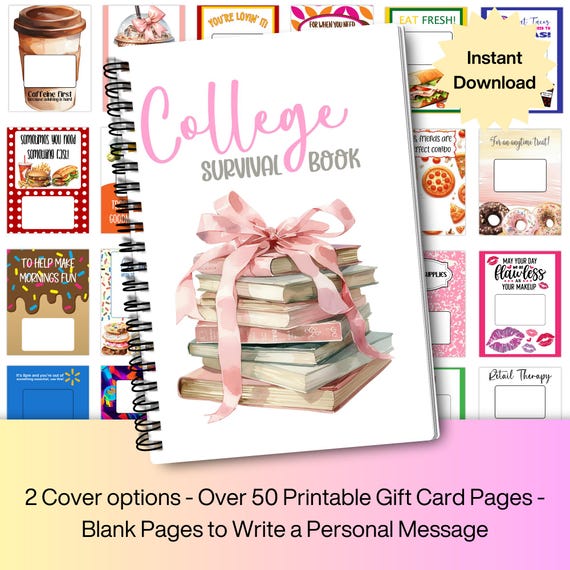 High School Graduation Gift Card Book Printable Instant Download | High School Graduation Gift | College Survival Kit | College Care Package