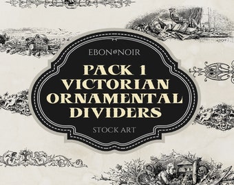 16 JPG&#39;s und EPS&#39;s von viktorianischen Ornamental Dividers, Pack I, 1890er Jahre