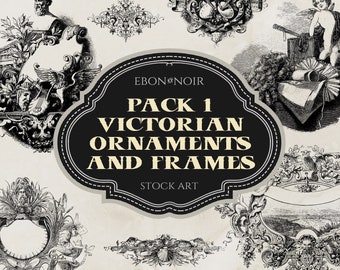 20 JPG&#39;s and EPS&#39;s of Victorian Frames and Ornaments, Pack I, 1890s