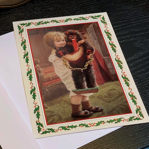 Krampus Dolly, Gruss Vom Krampus Satz flacher doppelseitiger Weihnachtskarten mit weißen Umschlägen, 13 x 18 cm