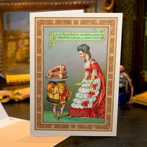 Rôti de boeuf, cartes de Noël victoriennes amusantes et effrayantes avec enveloppes blanches, 5 x 7 po