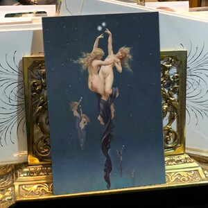 Twin Stars (Azul) por Luis Ricardo Falero, Conjunto de cartões postais góticos de Halloween, 10 cartões, 4 pol x 6 pol