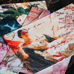 Lot de 12 cartes postales/cartes de voeux de scrapbooking vintage, design exclusif, 6 modèles