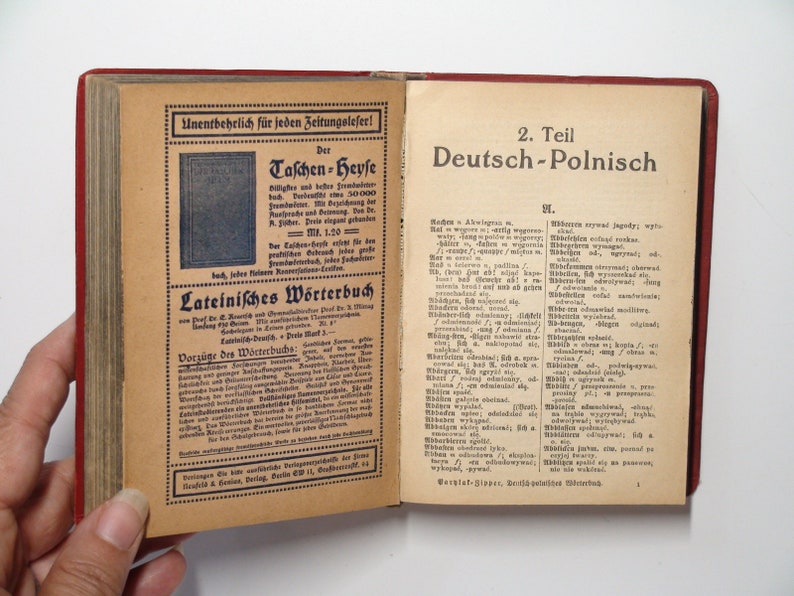 Dutch and Polish Vintage Dictionary, Neufelds Worterbucher, Peter Parylak, c1917 image 6