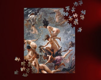 Witches going to their Sabbath by Luis Ricardo Falero Jigsaw Puzzle, Available in 252 Pieces and 520 Pieces