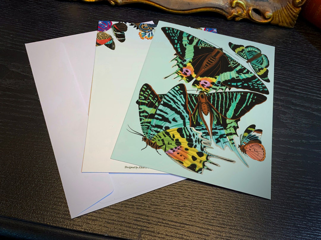 Vintage Butterfly by E. A. Seguy, Set of Flat Double-sided Everyday ...