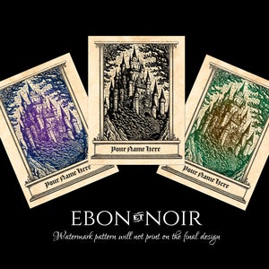 Fantasy Castle, Personalized Ex-Libris Bookplates, Crafted on Traditional Gummed Paper, 3in x 4in, Set of 30 image 8