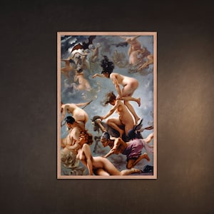 Witches going to their Sabbath by Luis Ricardo Falero, Framed Museum Quality Poster/Print, Available in Multiple Sizes