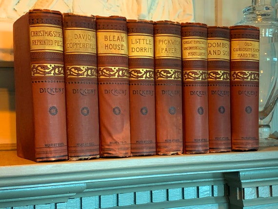 Set of Charles Dickens Novels, Illustrated, 8 Volumes, Incomplete