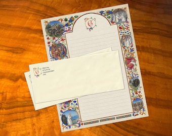 Mortal Sins, Illuminated Manuscript, Luxurious Handcrafted Stationery Set for Letter Writing, Personalized, 12 Sheets/10 Envelopes