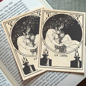 Satyr And Nymph Personalized Erotic Ex libris Bookplates Crafted On 