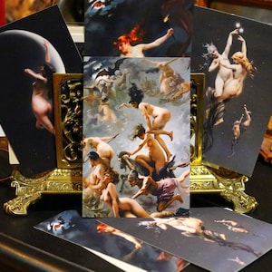 Witches by Luis Ricardo Falero, Postcard/Greeting Card Set, Exclusively Designed, 4 Designs, 12 Cards