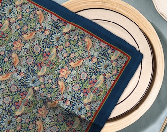 The Strawberry Thieves, William Morris Cloth Napkins, Add Charm to Your Table, 20in x 20in (50.8 cm x 50.8 cm), Set of 4 Napkins