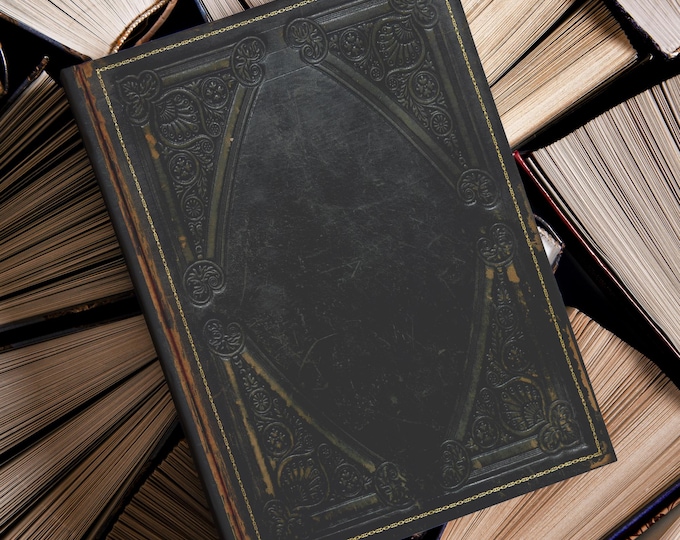 The Black Book, Dark Academia, Printed Hardcover Lined Journal With 150 BLANK or LINED Perforated Pages, 5.75in x 8in, Not Leather!