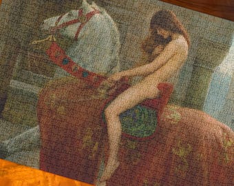 Lady Godiva van John Collier, grote puzzel van 1014 stukjes, 51 x 76 cm.