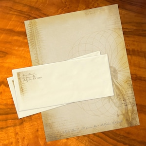 Anatomia, Luxurious Handcrafted Gothic Stationery Set for Letter Writing, Personalized, 12 Sheets/10 Envelopes