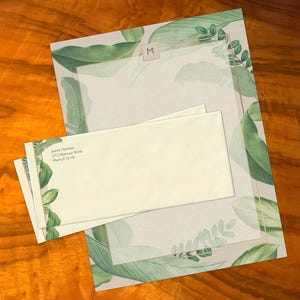 Tropicalia, Lujoso Set de Papelería Artesanal para Escritura de Cartas, Personalizado, 12 Hojas/10 Sobres