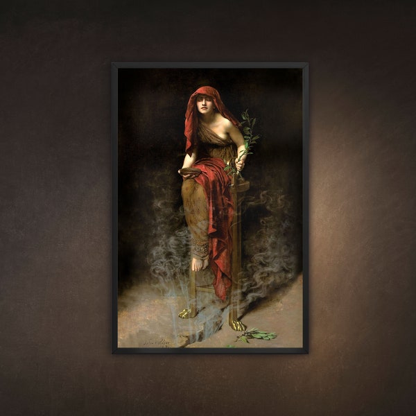 Priestess of Delphi, by John Collier, Framed Print, Available in Two Sizes