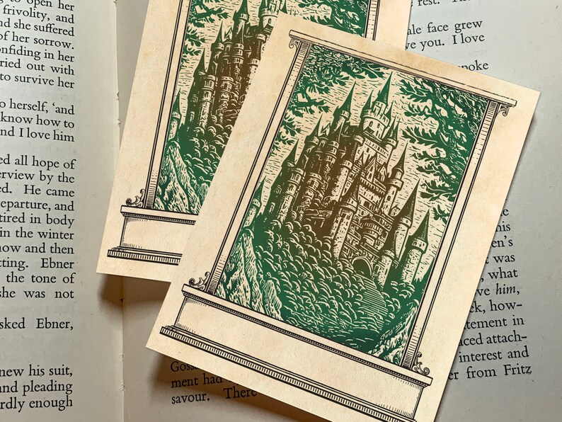Fantasy Castle, Personalized Ex-Libris Bookplates, Crafted on Traditional Gummed Paper, 3in x 4in, Set of 30 image 5