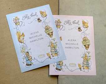 Beatrix Potter, Peter Rabbit Personalized Ex-Libris Bookplates, Crafted on Traditional Gummed Paper, 3in x 4in, Set of 30