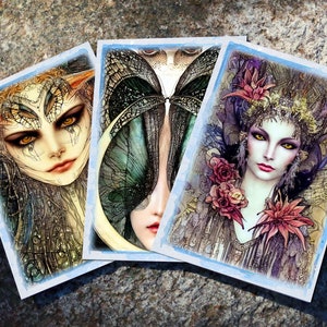 Unseelie Princesses Dark Fairy Postcards, Exclusively Designed, 6 Designs, 12 Cards