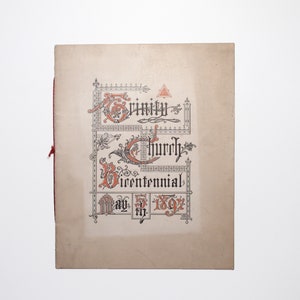 Celebración del bicentenario de Trinity Church, 5 de mayo de 1897, programa de servicio y oración