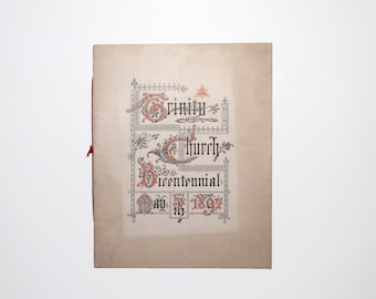 Trinity Church Bicentennial Celebration, May 5th, 1897, Service Program & Prayer