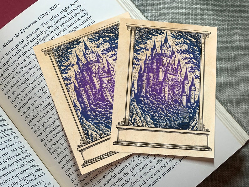 Fantasy Castle, Personalized Ex-Libris Bookplates, Crafted on Traditional Gummed Paper, 3in x 4in, Set of 30 image 6