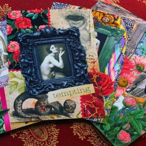Conjunto de cartões postais/cartões de felicitações boudoir vitorianos picantes, design exclusivo, 6 designs, 12 cartões